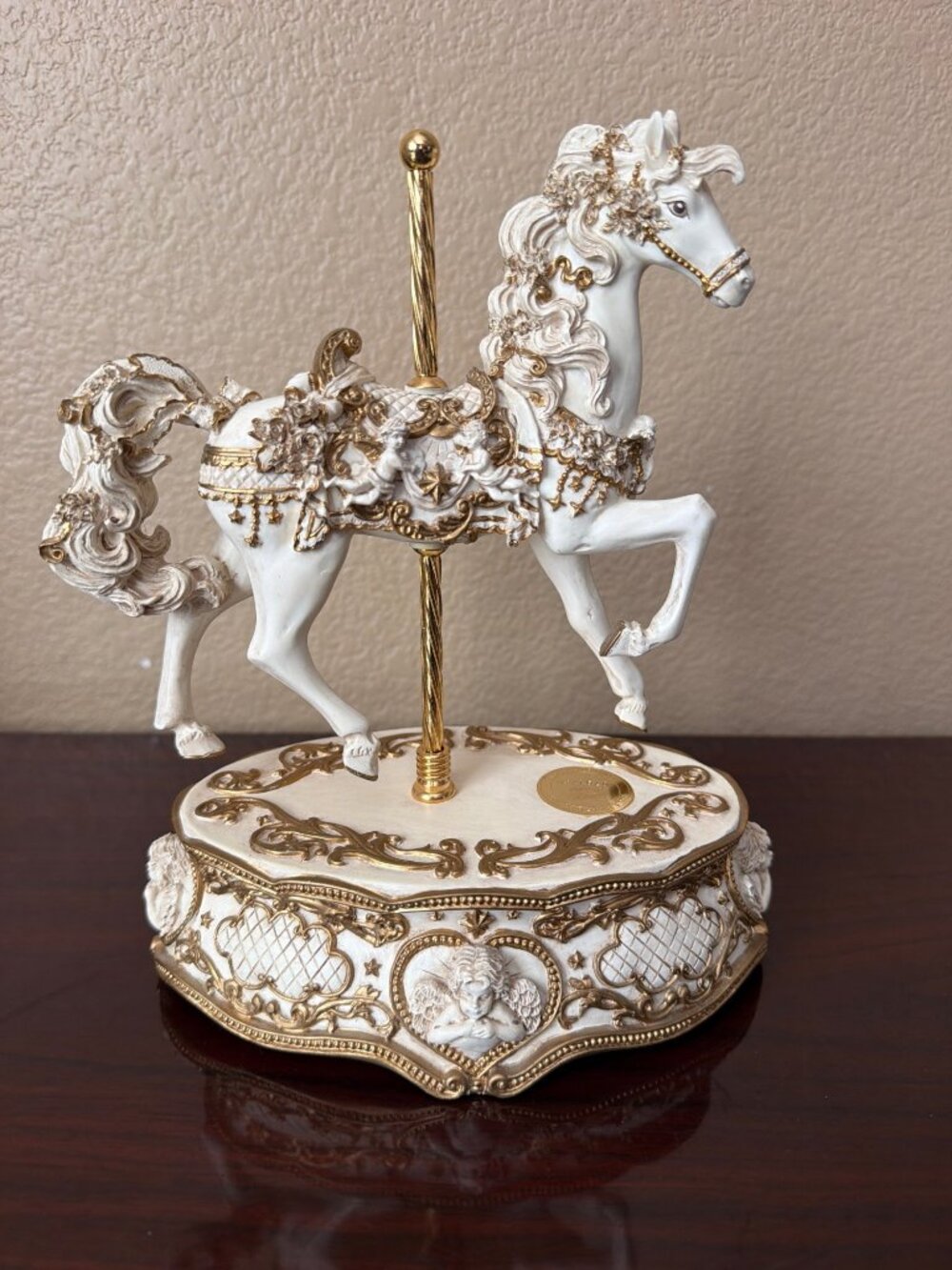 San Francisco Music Box Michael Adams Animated Carousel Horse Music Box Works